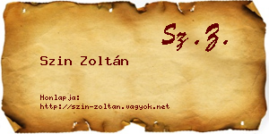 Szin Zoltán névjegykártya