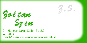 zoltan szin business card